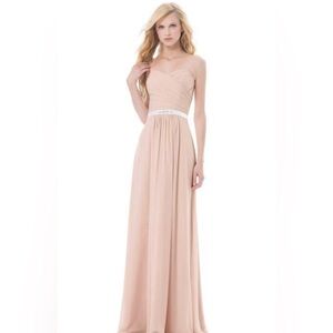 Beautiful Nude dress with whit ribbon waist and silver detail nwt size 12